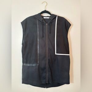 CNC Costume National Unisex Black Hooded Vest Size 50